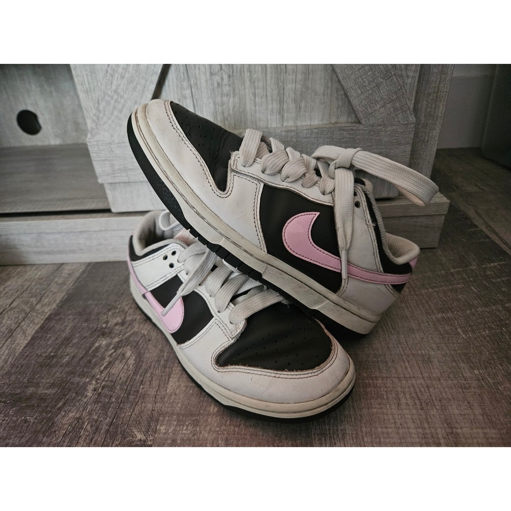 Nike Dunk Low Retro White Black Pink Sneakers Women's Size 6.5